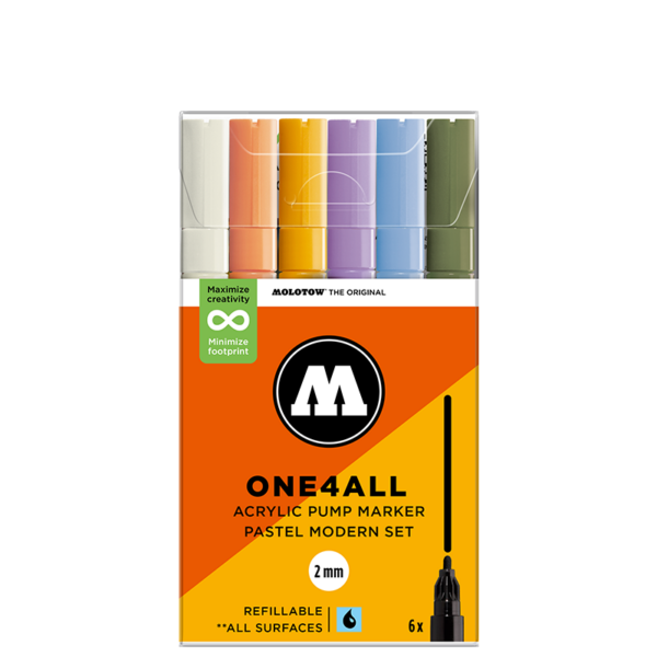 Molotow One4all maalitussisarja 127HS 6kpl PASTEL MODERN SET 2mm